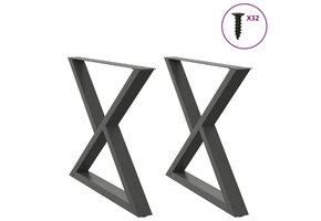 Eettafelpoten Staal Antraciet (2 stuks) - 63% Korting!