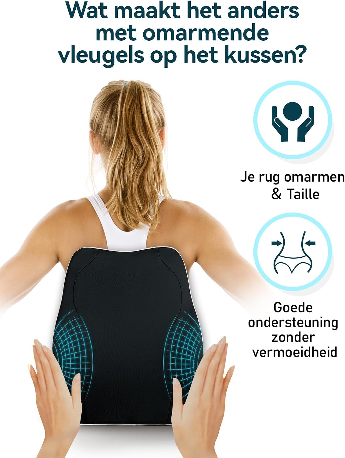 Ergonomisch Lendensteun Kussen Zwart - 34% Korting