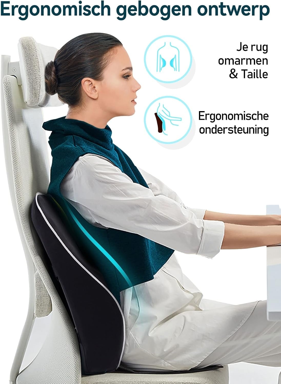 Ergonomisch Lendensteun Kussen Zwart - 34% Korting