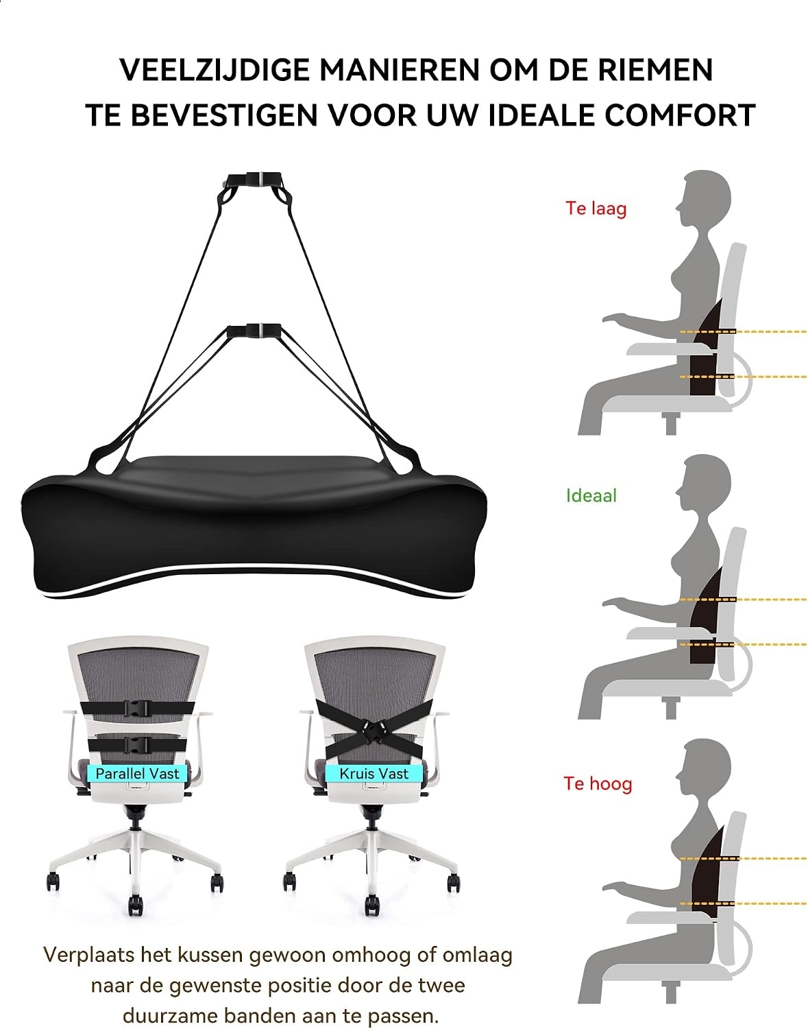 Ergonomisch Lendensteun Kussen Zwart - 34% Korting