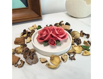 Keramische Roos Geuroliediffuser met Korting - Uniek Handgemaakt Design (76% Korting)