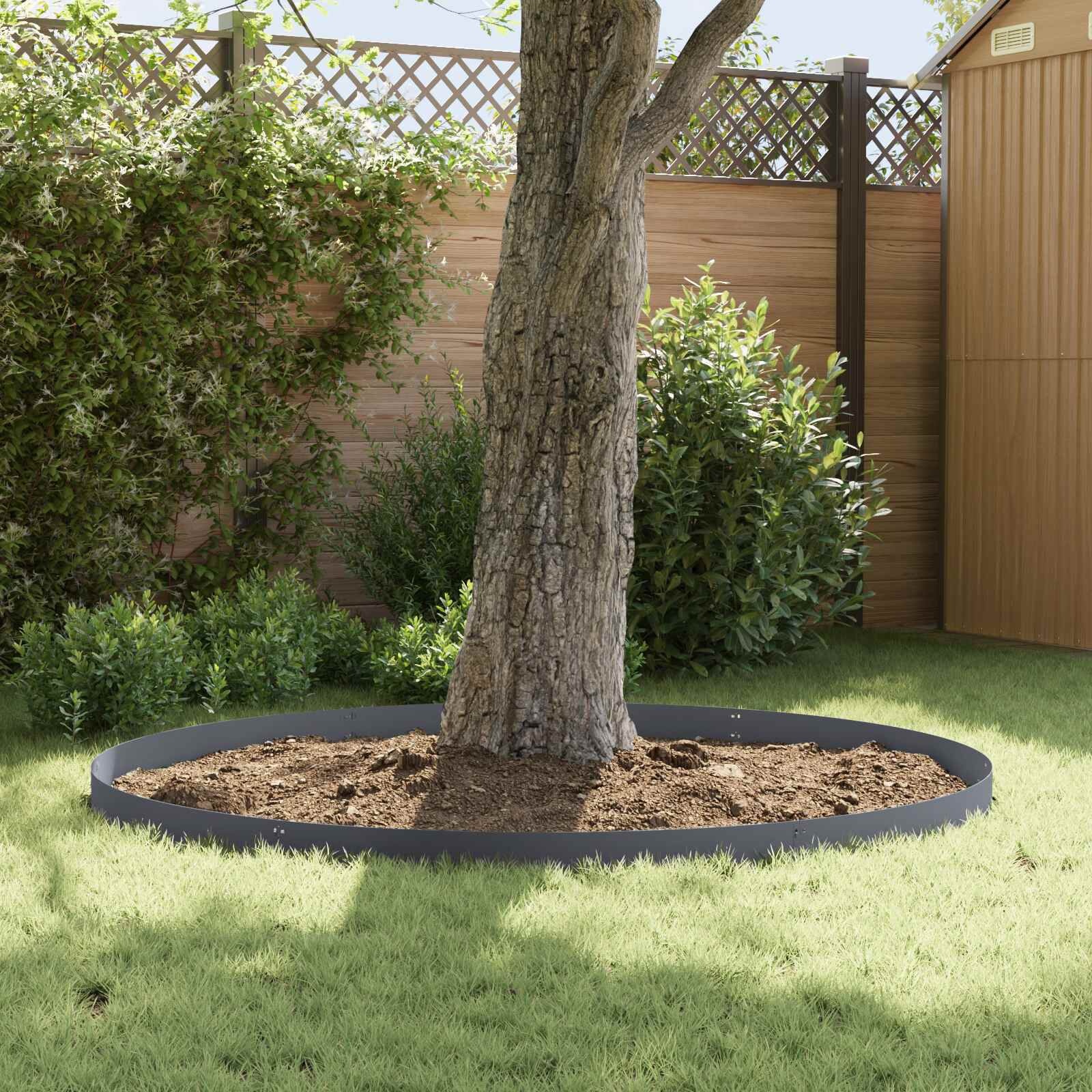 VidaXL Gazonrand 30 stuks 103x15cm Staal Antraciet - 35% Korting!