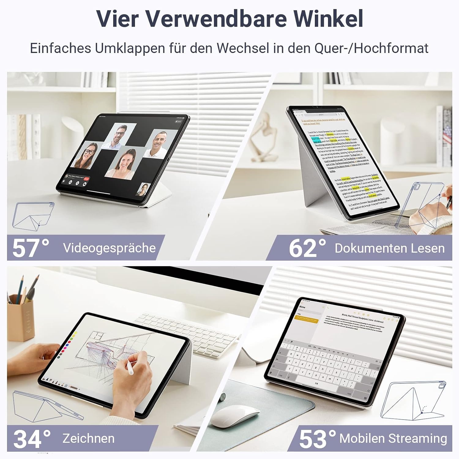 Beschermhoes iPad Air 13" 2024 / Pro 12.9" (2018-2022) Wit - 78% Korting