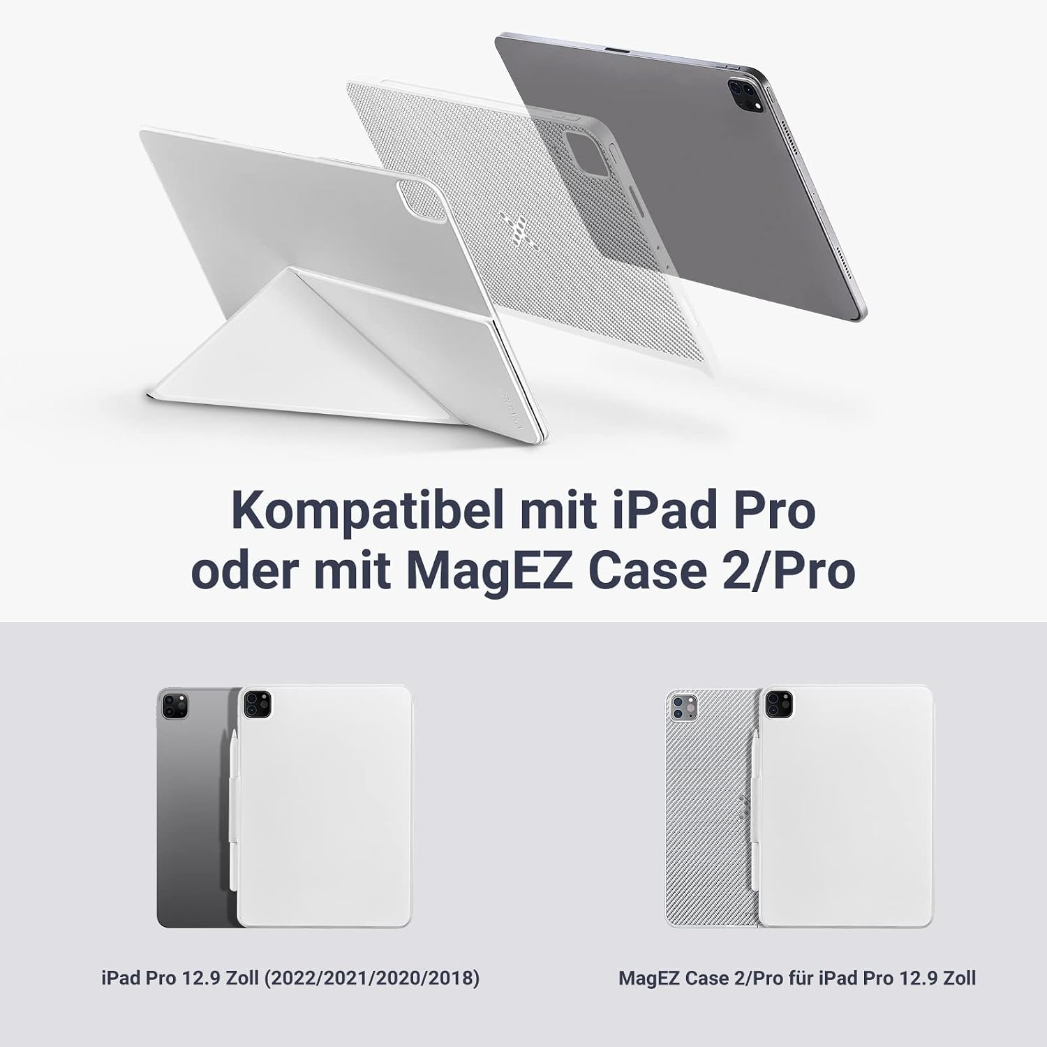 Beschermhoes iPad Air 13" 2024 / Pro 12.9" (2018-2022) Wit - 78% Korting