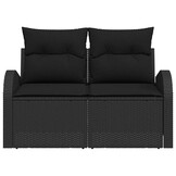 VidaXL Tuinbank Zwart Poly Rattan met Kussen 124cm - 35% Korting