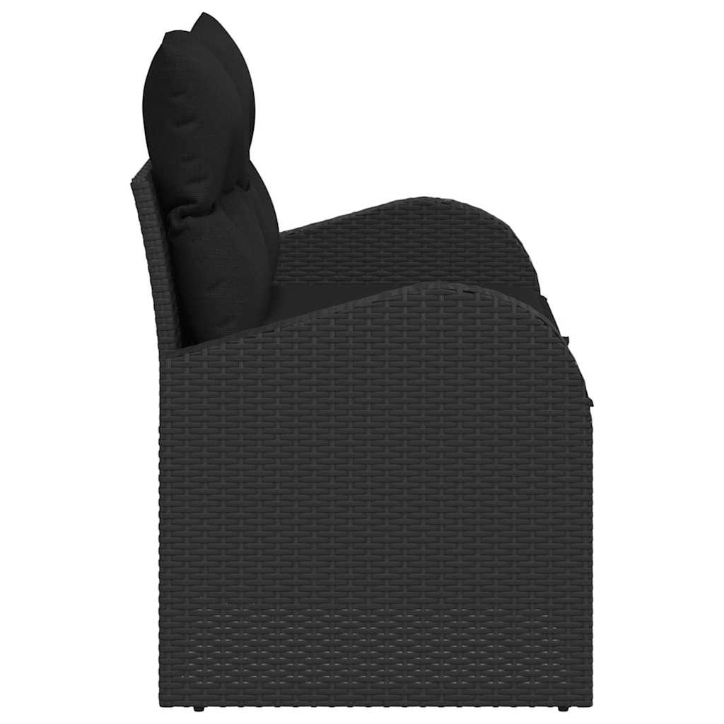 VidaXL Tuinbank Zwart Poly Rattan met Kussen 124cm - 35% Korting