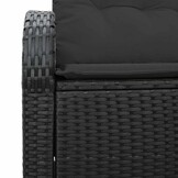 VidaXL Tuinbank Zwart Poly Rattan met Kussen 124cm - 35% Korting