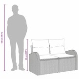 VidaXL Tuinbank Zwart Poly Rattan met Kussen 124cm - 35% Korting