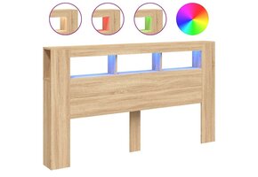Hoofdbord met LED 180 cm Sonoma Eiken - 47% Korting!