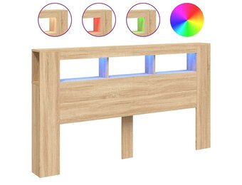 Hoofdbord met LED, Sonoma Eiken, 180 cm - 35% Korting