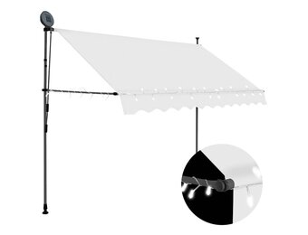 VidaXL Handmatige Luifel met LED 250cm Crème - 34% Korting