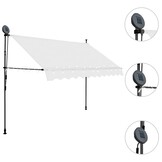 VidaXL Handmatige Luifel met LED 250cm Crème - 34% Korting