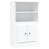 Hoge Kast Wit Bewerkt Hout - 60x35,5x103,5 cm - 34% Korting