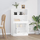 Hoge Kast Wit Bewerkt Hout - 60x35,5x103,5 cm - 34% Korting