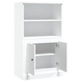 Hoge Kast Wit Bewerkt Hout - 60x35,5x103,5 cm - 34% Korting