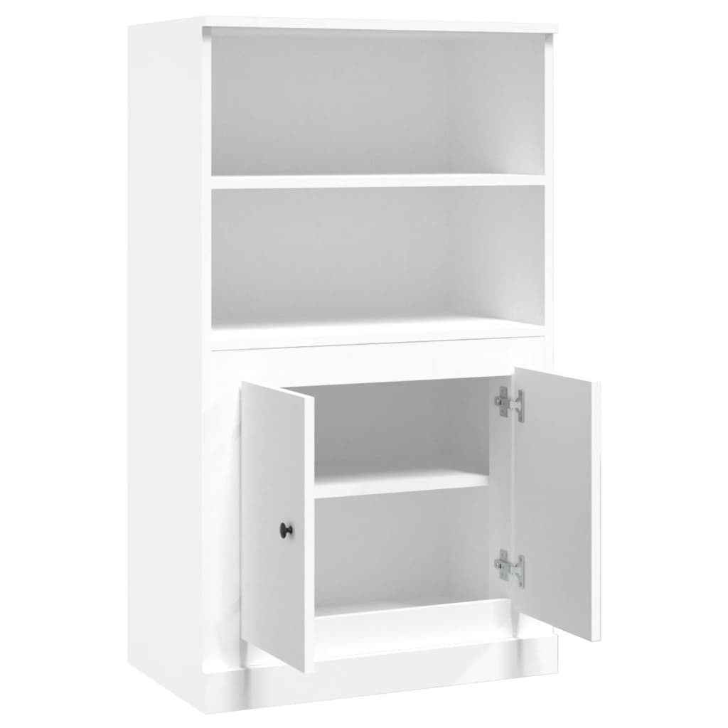 Hoge Kast Wit Bewerkt Hout - 60x35,5x103,5 cm - 34% Korting