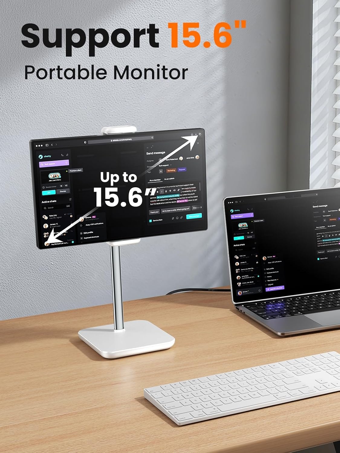 Draagbare Tablet- en Monitorstandaard Wit - 33% Korting