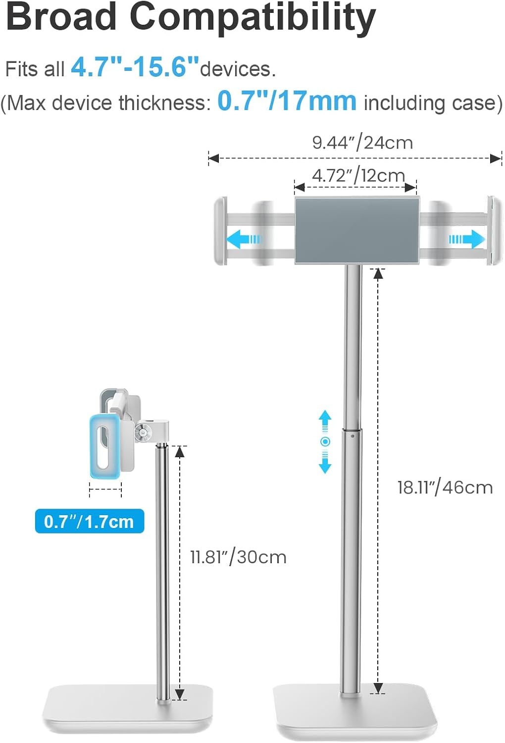 Draagbare Tablet- en Monitorstandaard Wit - 33% Korting