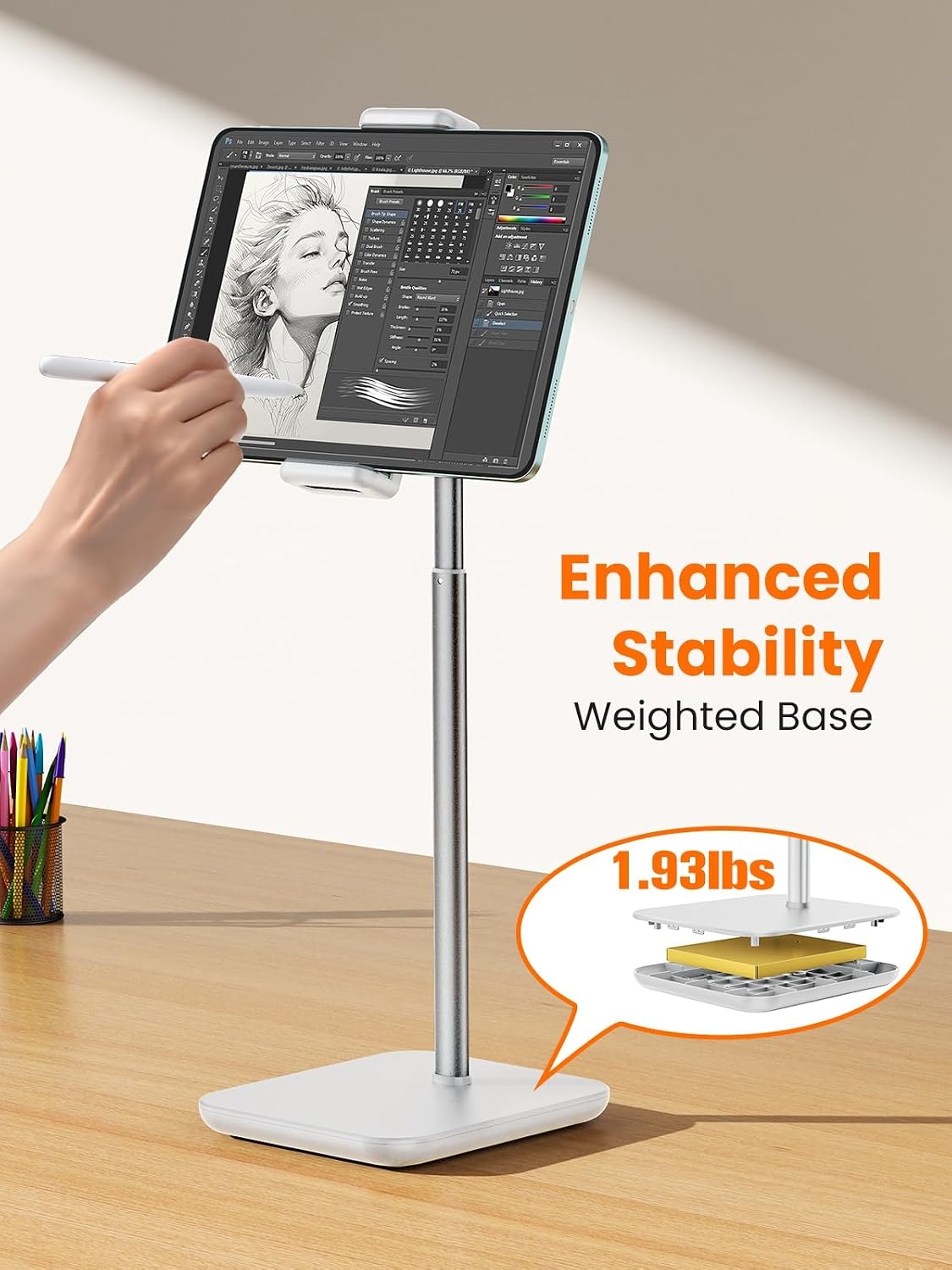 Draagbare Tablet- en Monitorstandaard Wit - 33% Korting