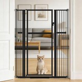 Extra Hoog Veiligheidshek Huisdieren Zwart 142cm Hoog 35% Korting
