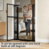 Extra Hoog Veiligheidshek Huisdieren Zwart 142cm Hoog 35% Korting