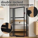 Extra Hoog Veiligheidshek Huisdieren Zwart 142cm Hoog 35% Korting