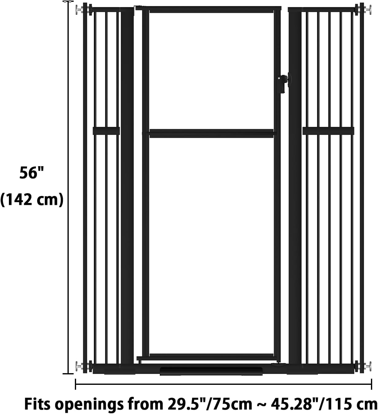Extra Hoog Veiligheidshek Huisdieren Zwart 142cm Hoog 35% Korting