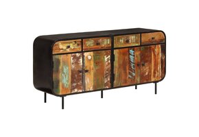 Dressoir 140x35x70 cm Gerecycled Hout & Metaal met 60% Korting