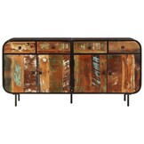 vidaXL Dressoir 140x35x70 cm massief gerecycled hout en metaal