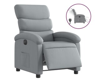 vidaXL Fauteuil elektrisch verstelbaar stof lichtgrijs