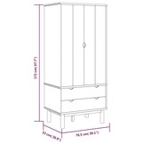 vidaXL Kledingkast OTTA 76,5x53x172 cm massief grenenhout