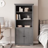 vidaXL Boekenkast BODO 82x40x173 cm massief grenenhout grijs