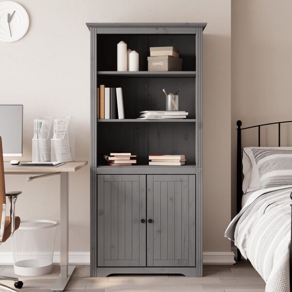 vidaXL Boekenkast BODO 82x40x173 cm massief grenenhout grijs
