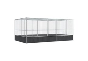 vidaXL Volière met verlengstuk - Staal Zilverkleurig - 518x307x212 cm - 35% Korting