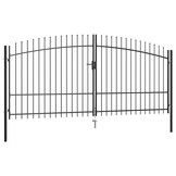 vidaXL Hekpoort dubbele deur met speren bovenkant 400x225 cm