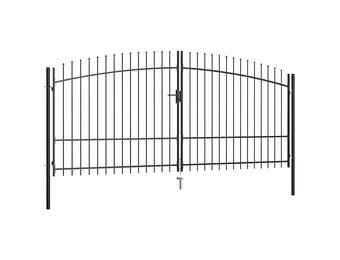 vidaXL Hekpoort dubbele deur met speren bovenkant 400x225 cm