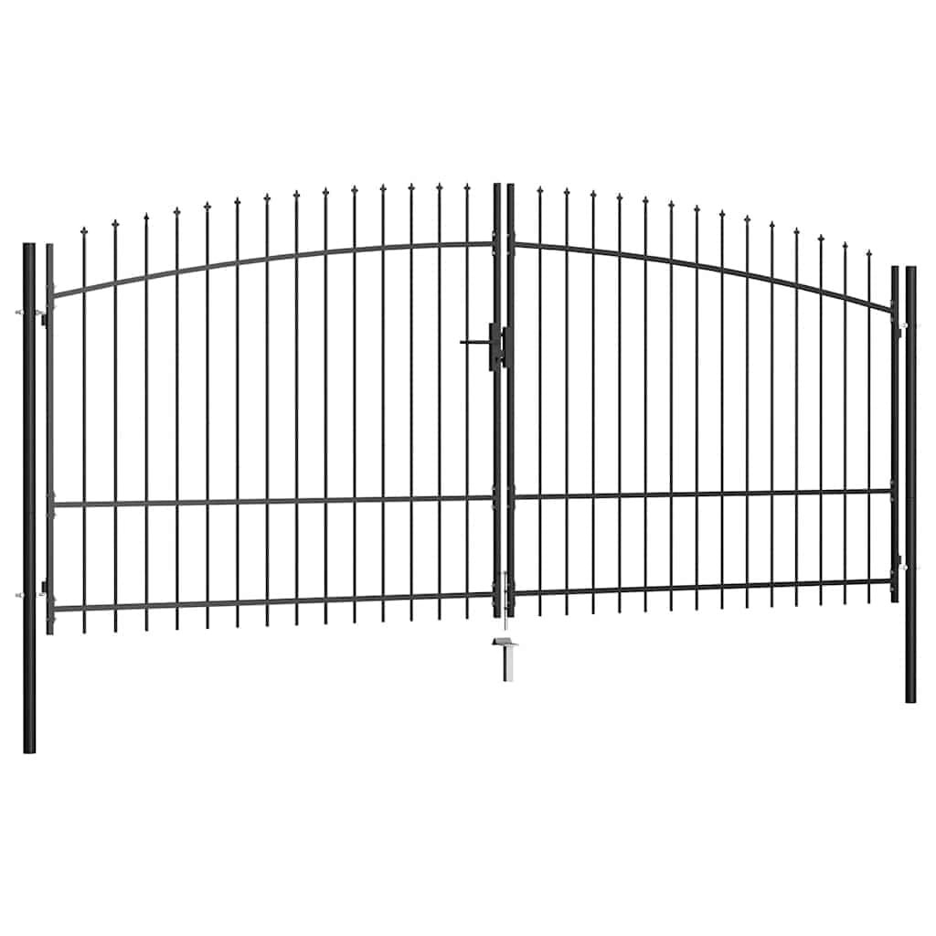vidaXL Hekpoort dubbele deur met speren bovenkant 400x225 cm