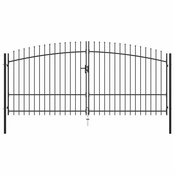 vidaXL Hekpoort dubbele deur met speren bovenkant 400x225 cm