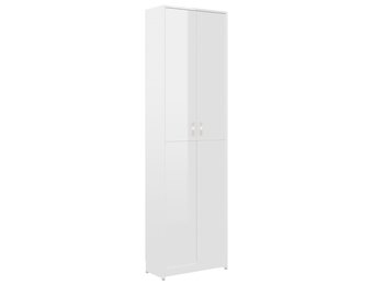 vidaXL Gangkast 55x25x189 cm bewerkt hout hoogglans wit