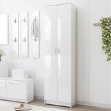 vidaXL Gangkast 55x25x189 cm bewerkt hout hoogglans wit