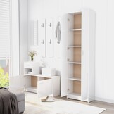 vidaXL Gangkast 55x25x189 cm bewerkt hout hoogglans wit