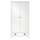 vidaXL Kledingkast Hill 2 deuren 89x50x170 cm massief grenenhout wit