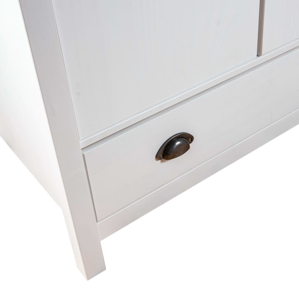 vidaXL Kledingkast Hill 2 deuren 89x50x170 cm massief grenenhout wit