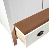 vidaXL Kledingkast Hill 2 deuren 89x50x170 cm massief grenenhout wit