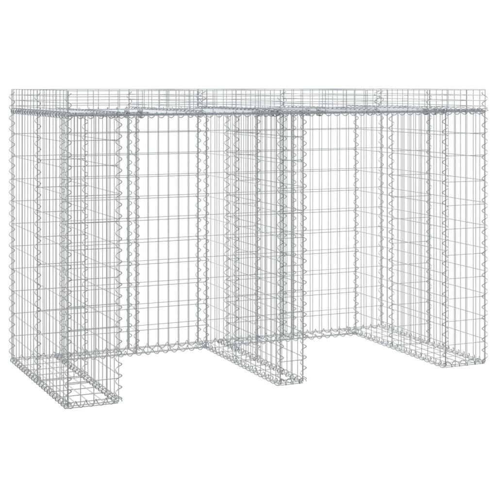 vidaXL Schanskorf voor vuilnisbak 192x91x120 cm gegalvaniseerd ijzer