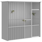 vidaXL Vogelkooi 215x78x200 cm gegalvaniseerd staal grijs
