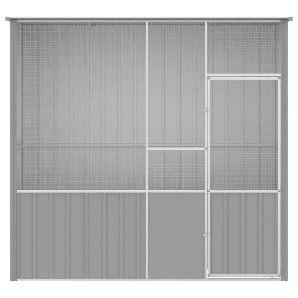 vidaXL Vogelkooi 215x78x200 cm gegalvaniseerd staal grijs