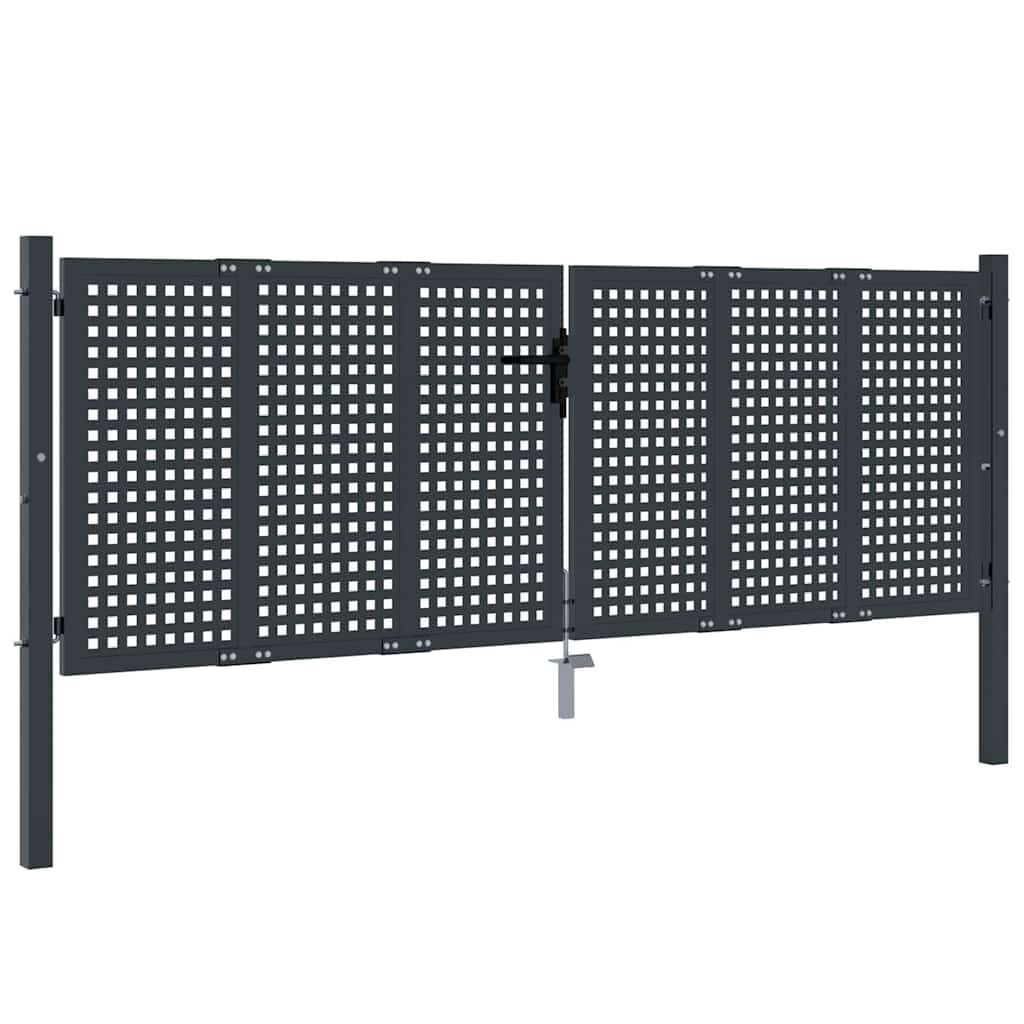 vidaXL Poort 300x150 cm staal antracietkleurig