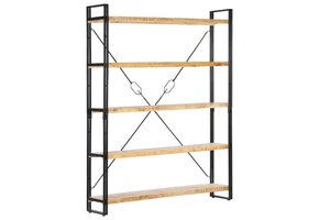 Boekenkast 5 schappen 140x30x180 cm Mangohout - 35% Korting!