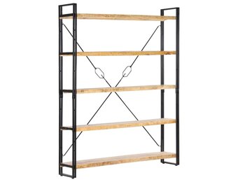 vidaXL Boekenkast met 5 schappen 140x30x180 cm massief mangohout
